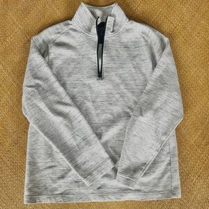 Banana Republic Men's Moisture Wicking Heathered Gray Quarter Zip Up Pullover